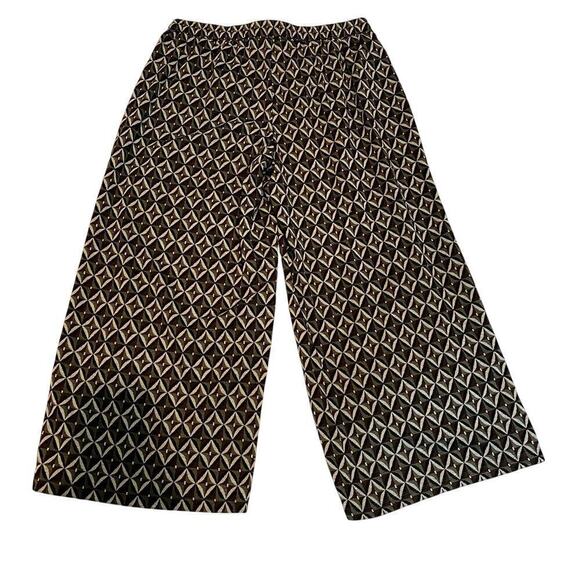 Nina Parker Olive Geo-Print Wide Leg Pants - Sz. 2X (EUC) - Picture 3 of 8
